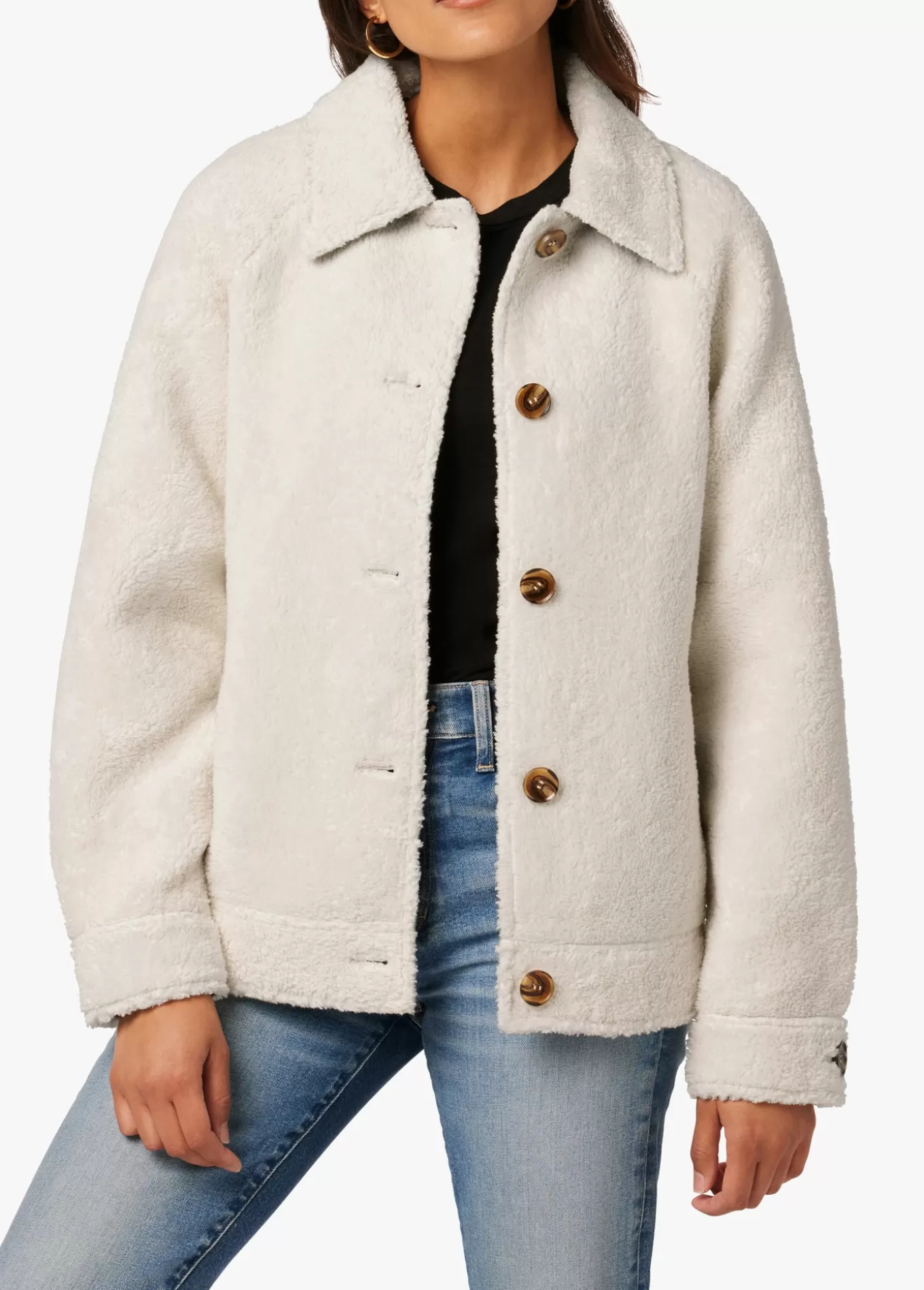 BOBBIE BUTTON UP SHERPA JACKET>Joe’s Jeans Flash Sale