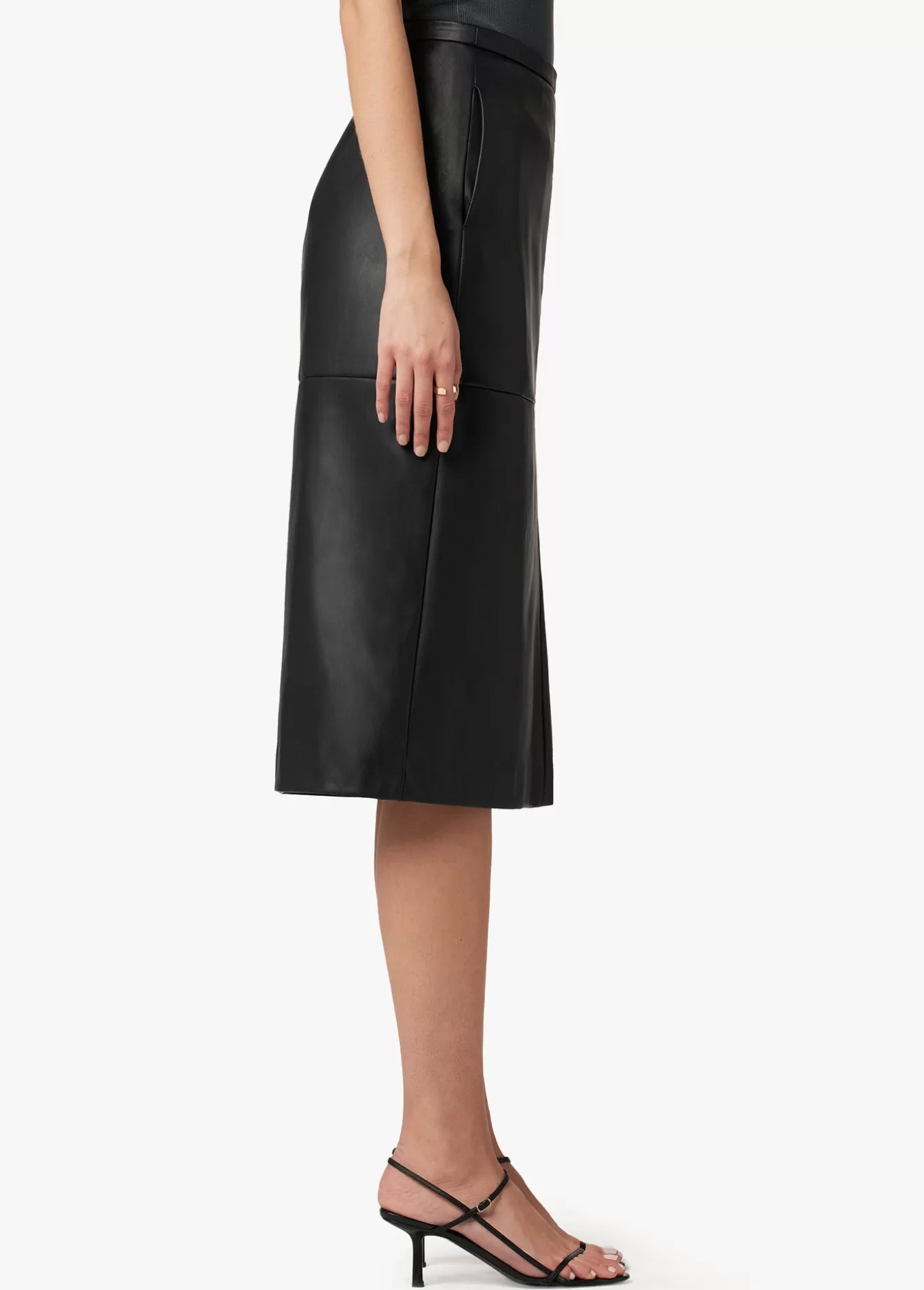 DOREEN CROSS SEAMED FAUX LEATHER SKIRT>Joe’s Jeans Discount