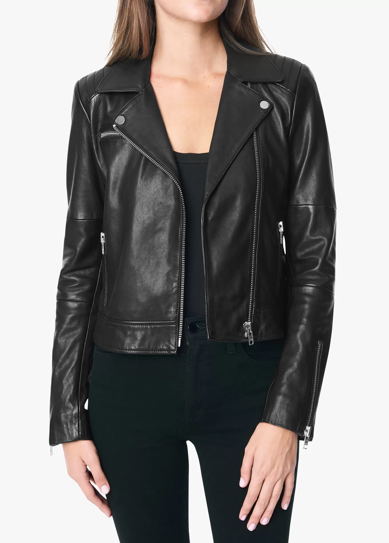 DYLAN LEATHER ZIP MOTO JACKET>Joe’s Jeans Best Sale