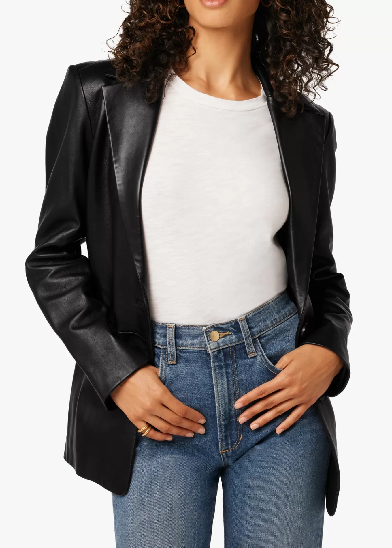 THE NINA BOYFRIEND LEATHER BLAZER>Joe’s Jeans New